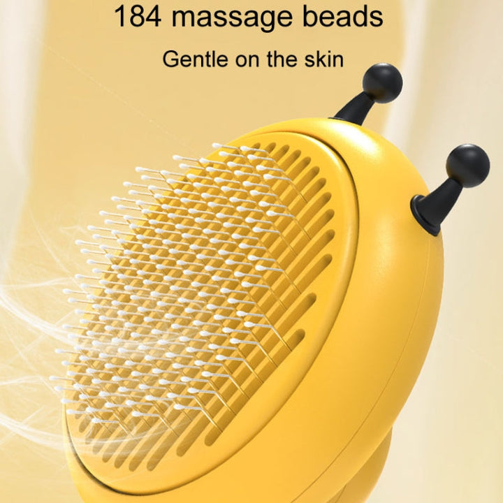 Bee Pet Comb Cat Hair Removal Massage Needle Brush (Yellow)