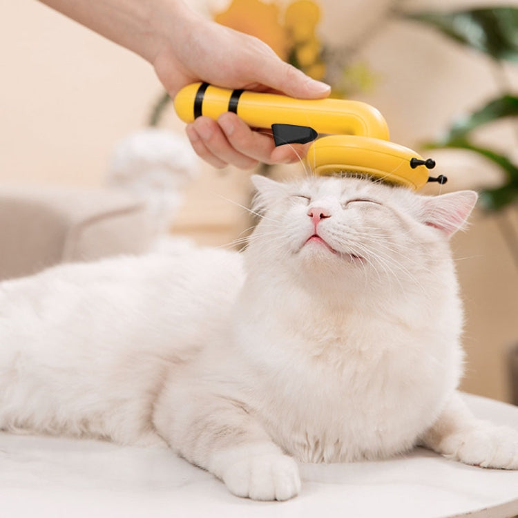 Bee Pet Comb Cat Hair Removal Massage Needle Brush (Yellow)