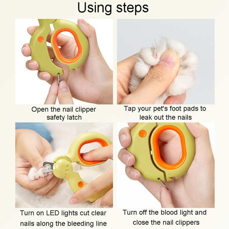 Pet Nail Clipper Dogs and Cats Fingernail Trimmer with LED Light (Blue)