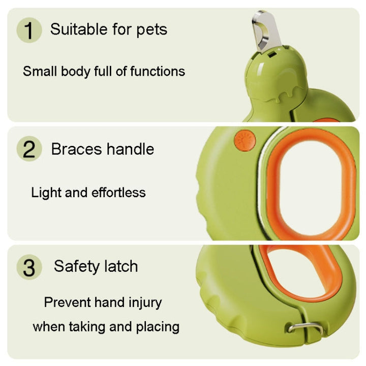Pet Nail Clipper Dogs and Cats Fingernail Trimmer with LED Light (Blue)