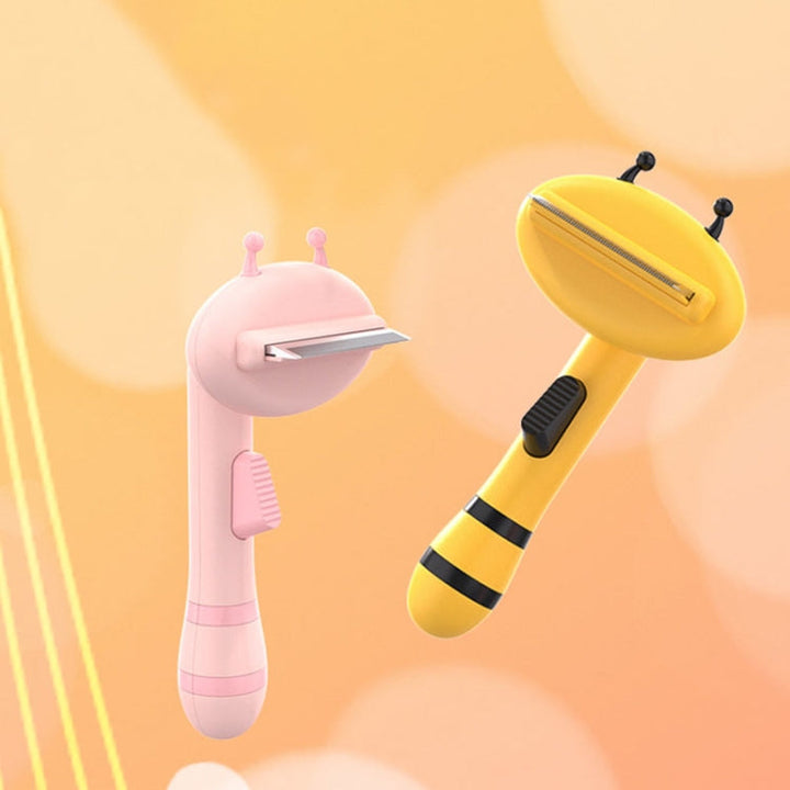 Bee Pet Comb Cat Hair Removal Knot Thinning Knife Comb (Pink)