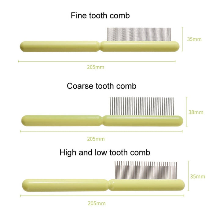 Cats and Dogs Long Hair Knot Brush Pets Stainless Steel Detangling Brush, Size: Fine Teeth(White)