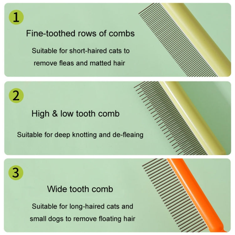 Cats and Dogs Long Hair Knot Brush Pets Stainless Steel Detangling Brush, Size: Fine Teeth(White)