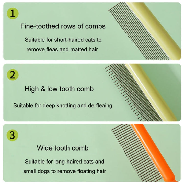 Cats and Dogs Long Hair Knot Brush Pets Stainless Steel Detangling Brush, Size: Fine Teeth(White)