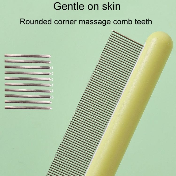 Cats and Dogs Long Hair Knot Brush Pets Stainless Steel Detangling Brush, Size: Fine Teeth(White)