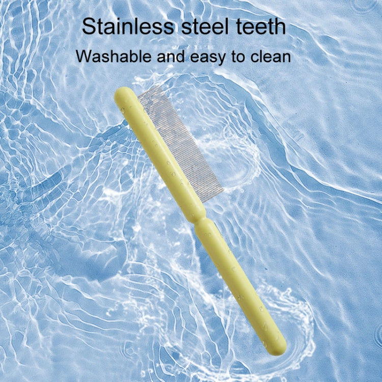 Cats and Dogs Long Hair Knot Brush Pets Stainless Steel Detangling Brush, Size: Fine Teeth(White)