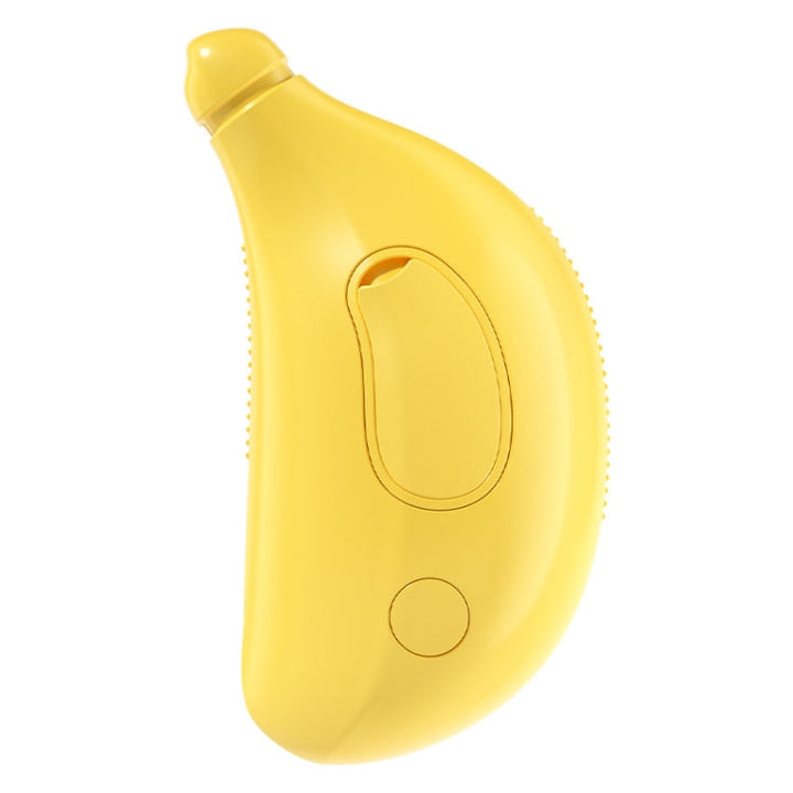 Banana Shape Pet Spray Massage Comb Electric Cleaning Brush Hair Removal Comb for Dogs and Cats (Yellow)
