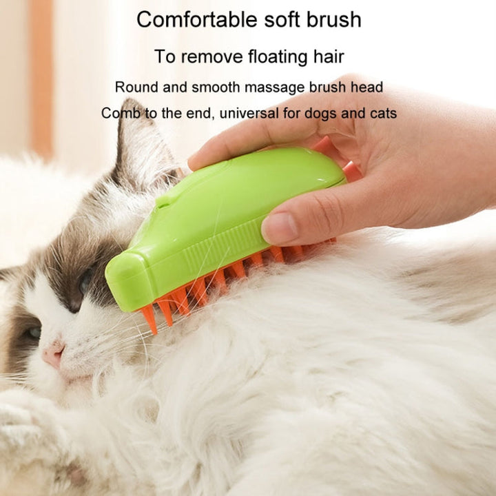 Banana Shape Pet Spray Massage Comb Electric Cleaning Brush Hair Removal Comb For Dogs And Cats (Green)