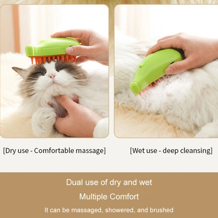 Banana Shape Pet Spray Massage Comb Electric Cleaning Brush Hair Removal Comb for Dogs and Cats (Yellow)