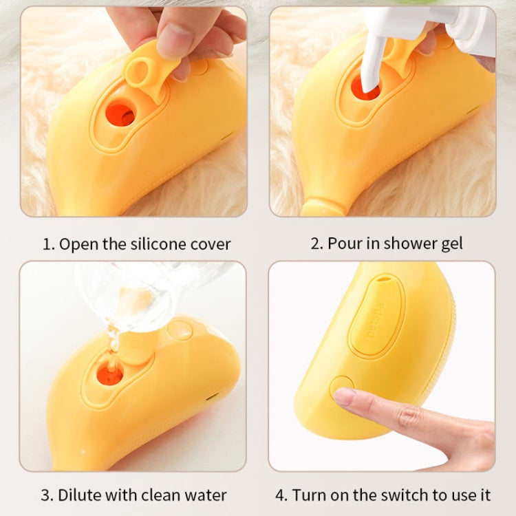Banana Shape Pet Spray Massage Comb Electric Cleaning Brush Hair Removal Comb for Dogs and Cats (Yellow)