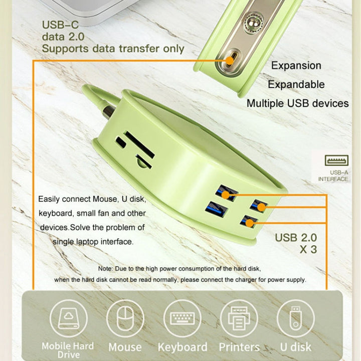 Lisslune | BS10H 10 In 1 Type-C Docking Station Multifunctional USB Hub 100Gb Ethernet Port (Pink)