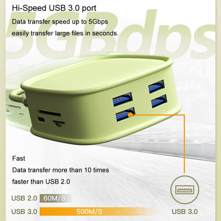Lisslune | BS10H 10-in-1 Type-C Docking Station Multifunctional USB Hub 100Gb Ethernet Port (Green)