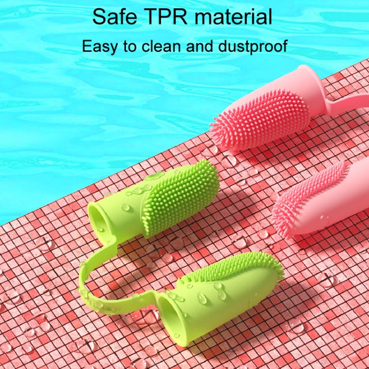 2 Piece Pet Dental Cleaning Double Finger Toothbrush Dogs and Cats Oral Cleaning Tools (Pink)