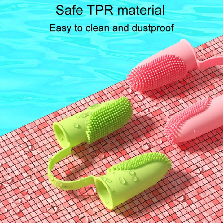 2 Piece Pet Dental Cleaning Double Finger Toothbrush Dogs and Cats Oral Cleaning Tools (Pink)