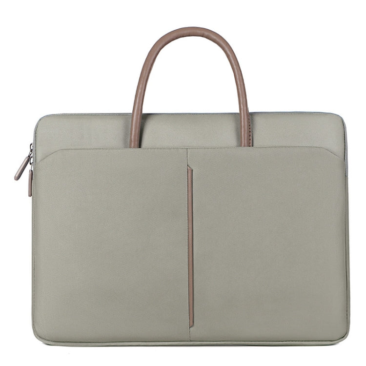 Lisslune | 14 -14.6 Inch Oxford Fabric Laptop Bag for Men and Women Briefcase with PU Handle (Gray Green)