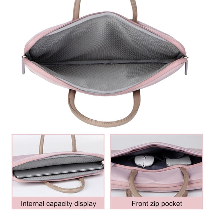 Lisslune | 14 -14.6 Inch Oxford Fabric Laptop Bag for Men and Women Briefcase with PU Handle (Gray Green)
