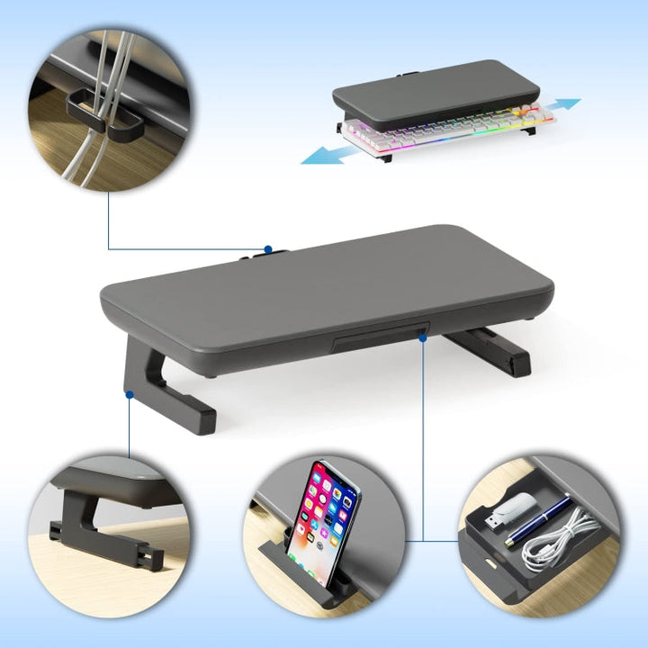 Lisslune | Oimaster Monitor Stand Adjustable Laptop Holder with Dust Drawer, Specification: Base