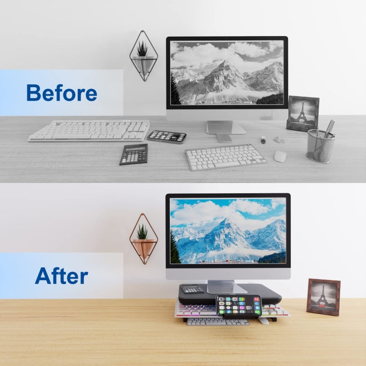 Lisslune | Oimaster Monitor Stand Adjustable Laptop Holder with Dust Drawer, Specification: Base