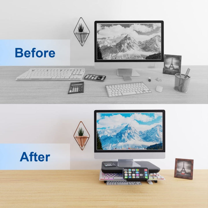 Lisslune | Oimaster Monitor Stand Adjustable Laptop Holder with Dust Drawer, Specification: Base