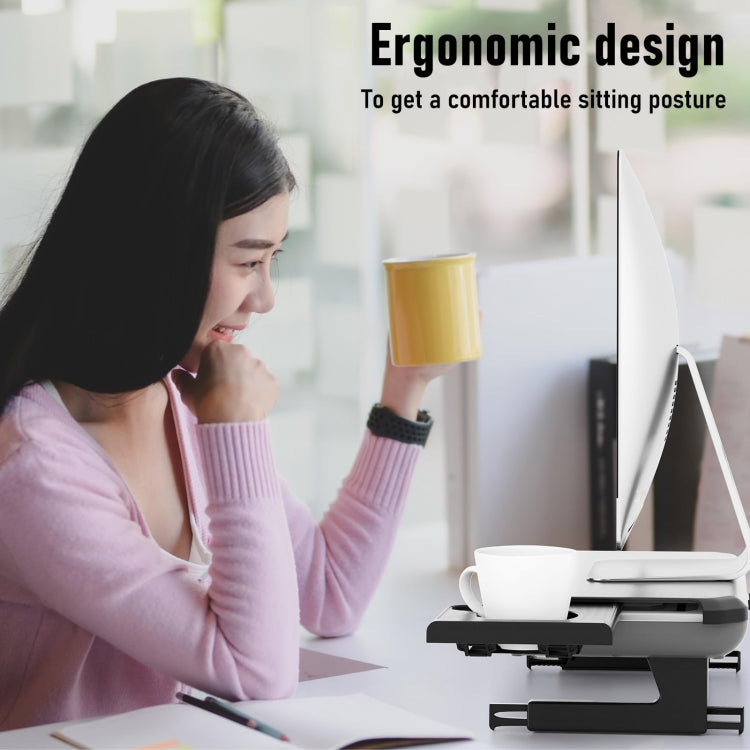 Lisslune | Oimaster Monitor stand height adjustable laptop holder with storage drawer, specification: upgrade