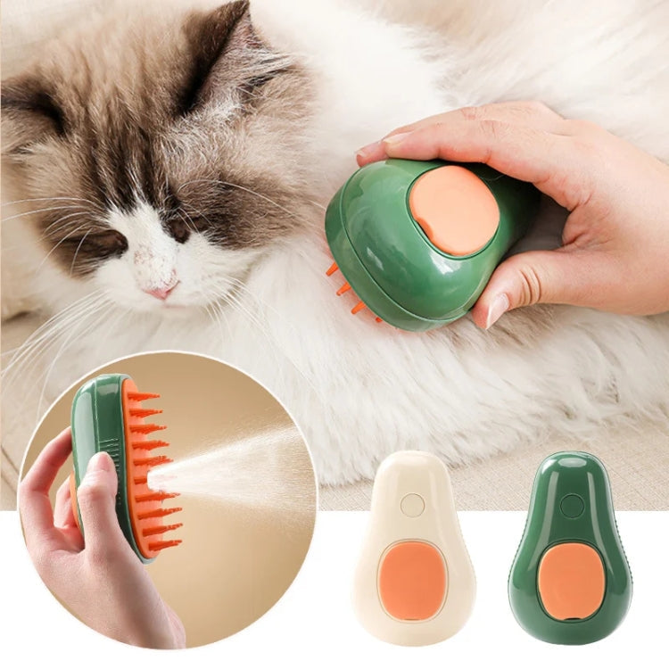 Hair Spray Steam Brush Cat Dog Care Massage Comb (Avocado White)