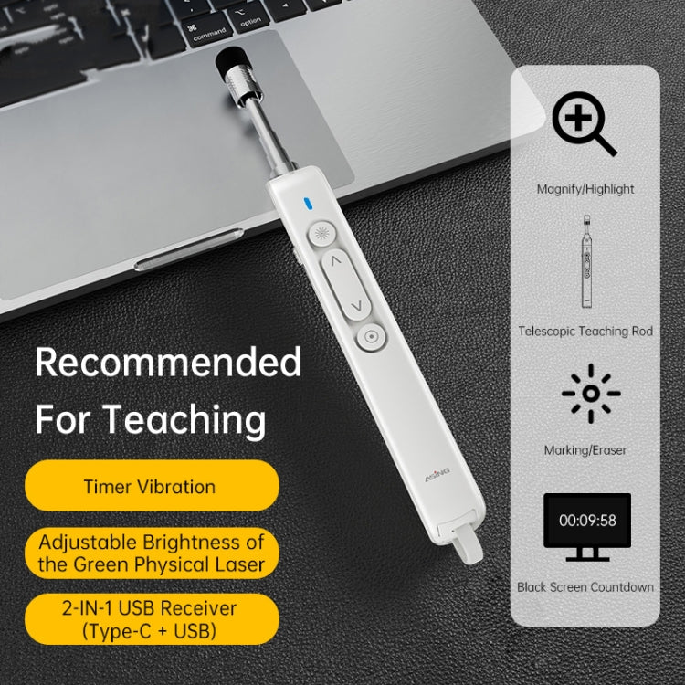 Lisslune | ASING A31 Multifunctional presentation remote control with telescopic teaching rod, designed for touchscreen
