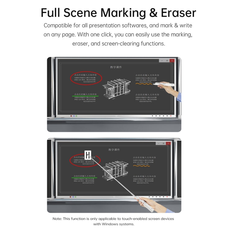 Lisslune | ASING A31 Multifunctional presentation remote control with telescopic teaching rod, designed for touchscreen