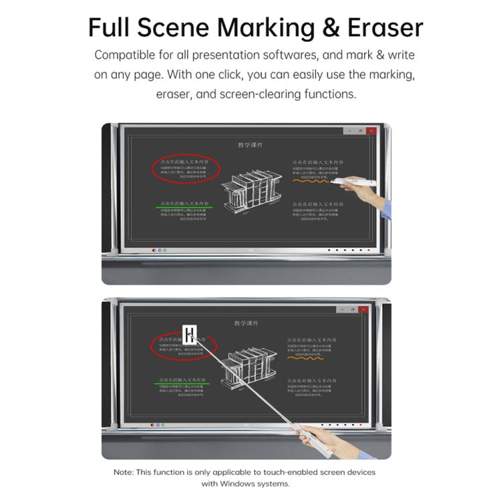 Lisslune | ASING A31 Multifunctional presentation remote control with telescopic teaching rod, designed for touchscreen