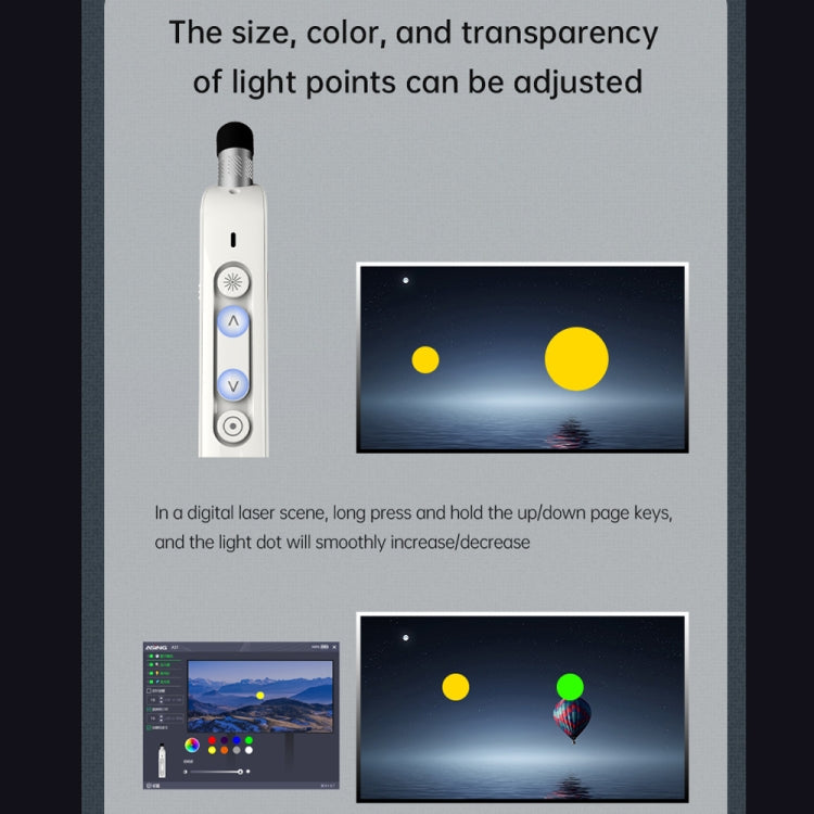 Lisslune | ASING A31 Multifunctional presentation remote control with telescopic teaching rod, designed for touchscreen