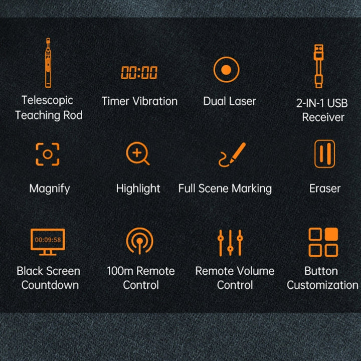 Lisslune | ASING A31 Multifunctional presentation remote control with telescopic teaching rod, designed for touchscreen