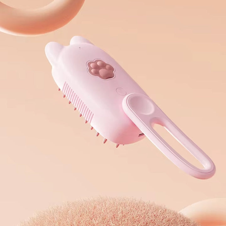 Pet Electric Spray Massage Comb Hair Removal Cleaning Care Brush (Cat Rotating Handle Pink)