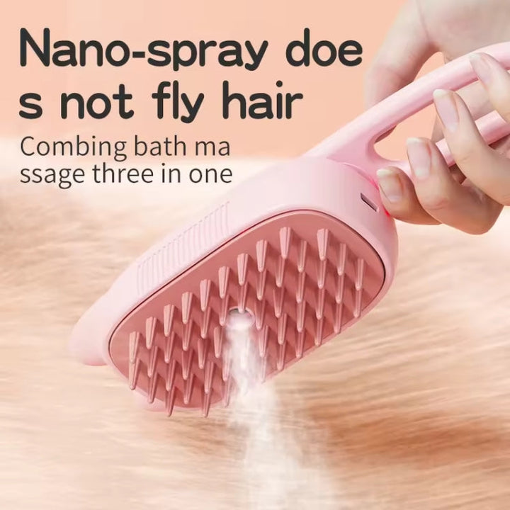 Pet Electric Spray Massage Comb Hair Removal Cleaning Care Brush (Ship Rotating Handle Purple)