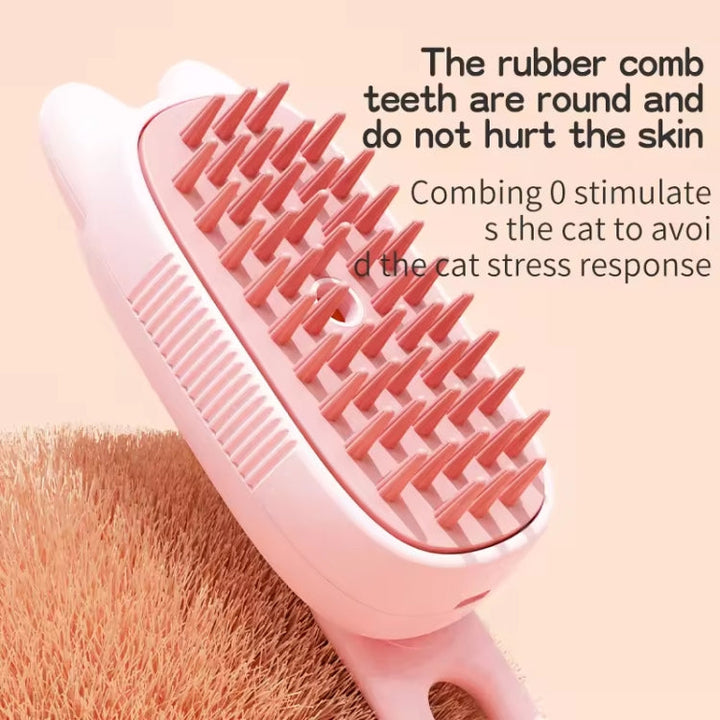 Pet Electric Spray Massage Comb Hair Removal Cleaning Care Brush (Ship Rotating Handle White)