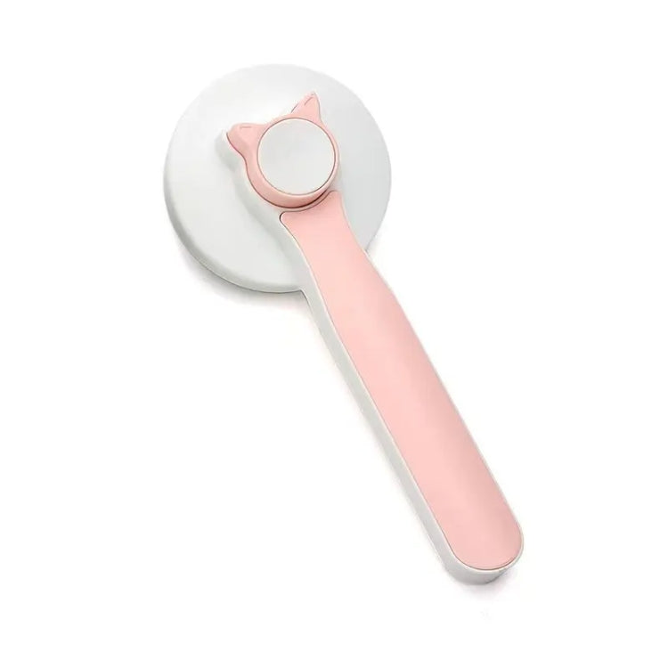 Pet self-cleaning de-shedding needle comb for cats grooming care hair removal comb (Pink)
