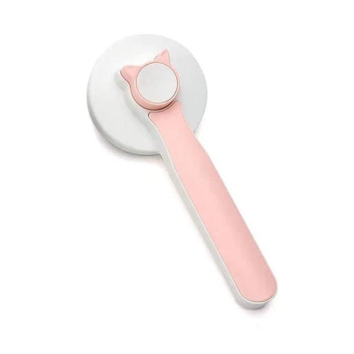Pet self-cleaning de-shedding needle comb for cats grooming care hair removal comb (Pink)