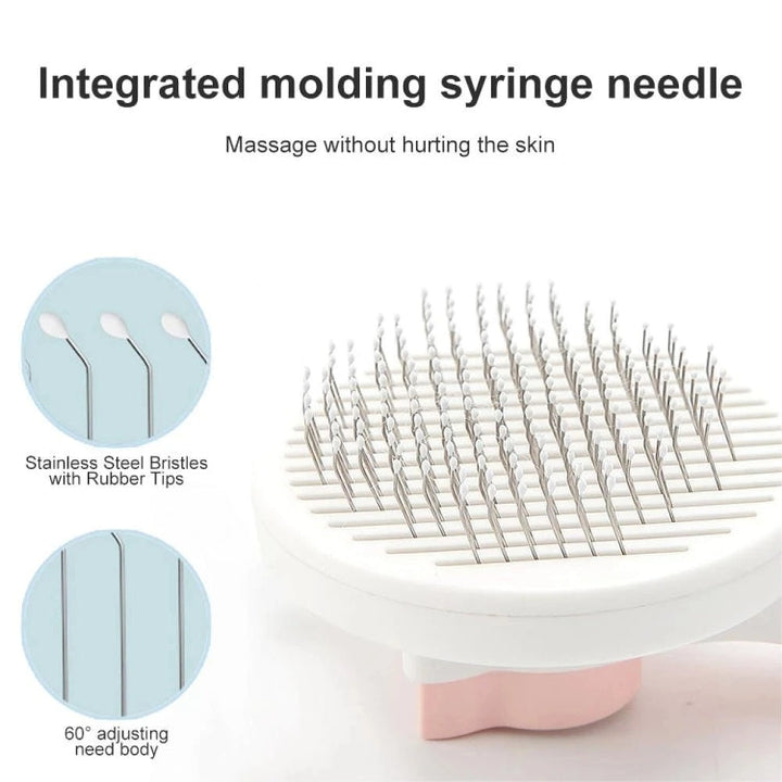 Pet Self-Cleaning De-Shedding Needle Brush for Cats Cleaning Care Hair Removal Comb (Gray)