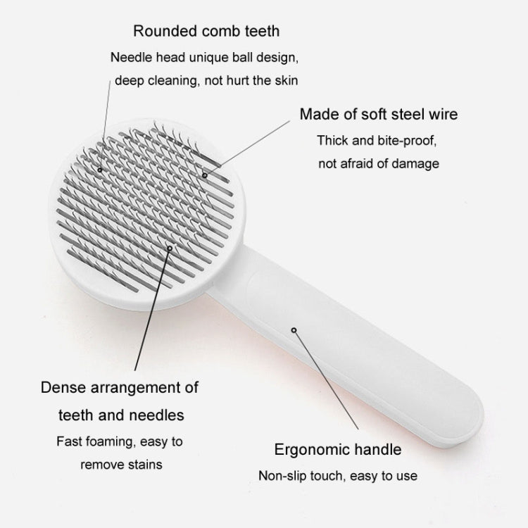 Pet Self-Cleaning De-Shedding Needle Brush for Cats Cleaning Care Hair Removal Comb (Gray)