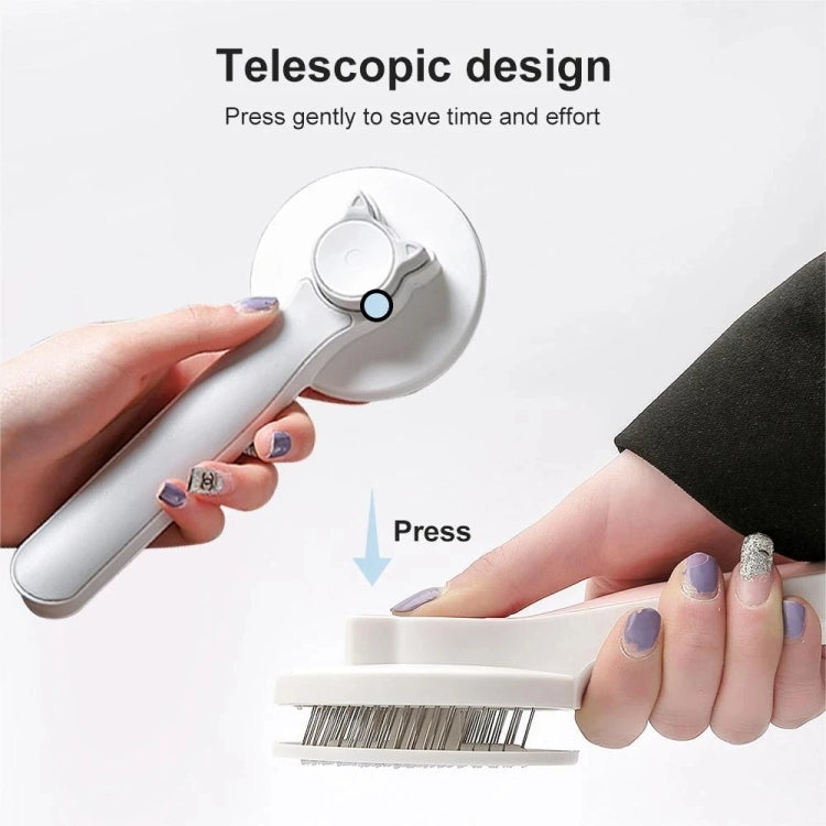 Pet Self-Cleaning De-Shedding Needle Brush for Cats Cleaning Care Hair Removal Comb (Gray)