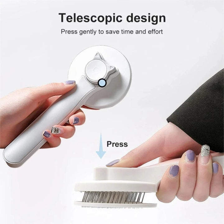 Pet Self-Cleaning De-Shedding Needle Brush for Cats Cleaning Care Hair Removal Comb (Gray)