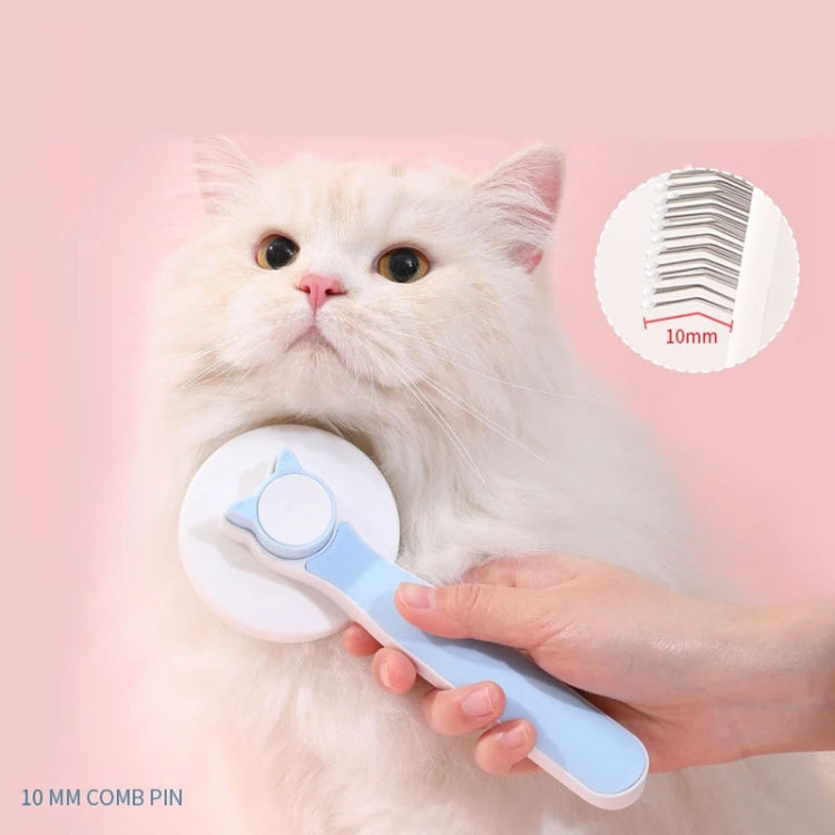Pet self-cleaning de-shedding needle comb for cats grooming care hair removal comb (Pink)