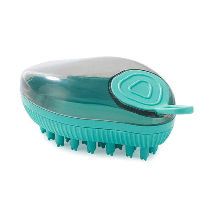 Dog Cleaning Supplies Refillable Shower Gel Type Cats Dog Massage Bath Brush, Style: Thick End (Blue)