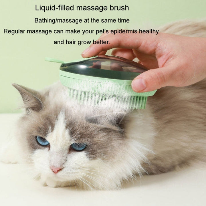 Dog cleaning supplies Refillable shower gel Type Cat Dog massage bath brush, Style: Fine tip (Purple)