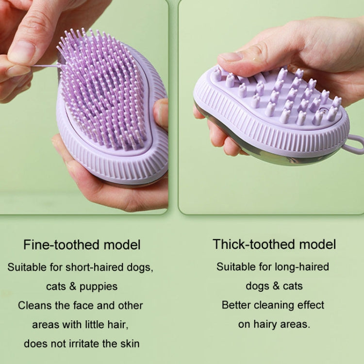 Dog Cleaning Supplies Refillable Shower Gel Type Cats Dog Massage Bath Brush, Style: Thick End (Blue)