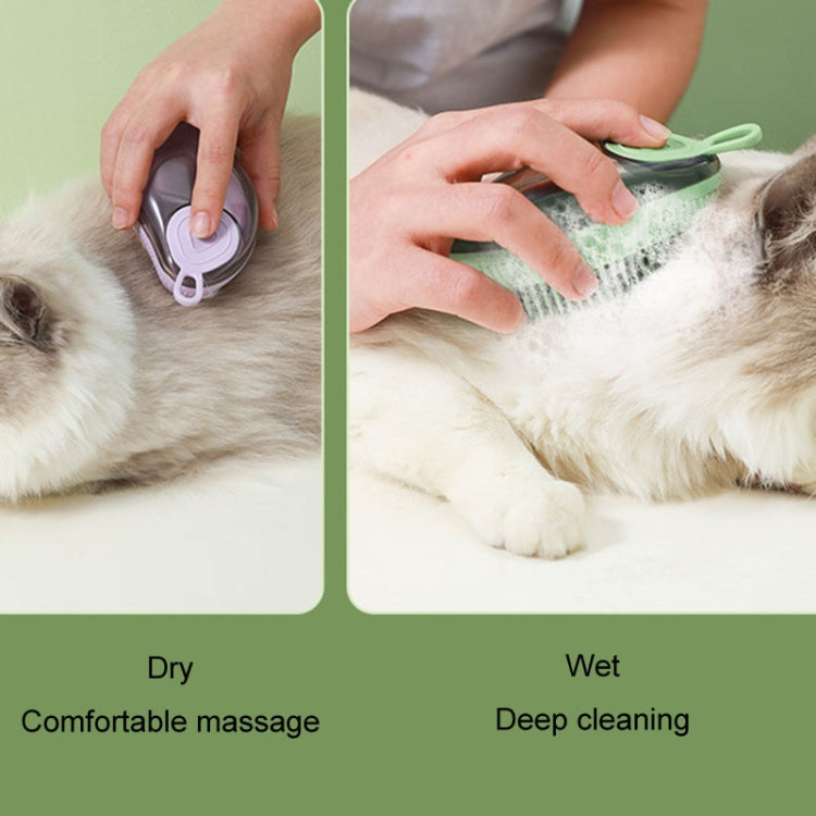 Dog cleaning supplies Refillable shower gel Type Cat Dog massage bath brush, Style: Fine tip (Purple)