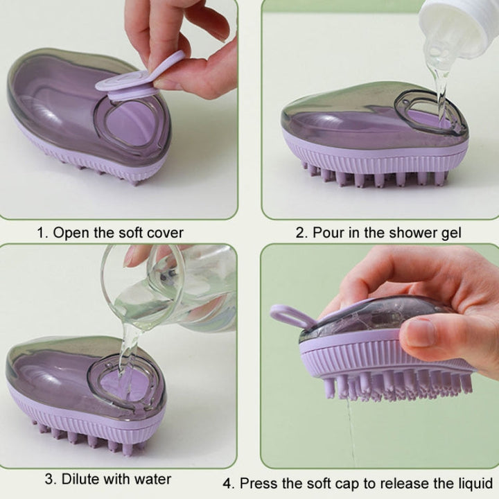 Dog cleaning supplies refillable shower gel type cat dog massage bath root, style: fine tip (blue)