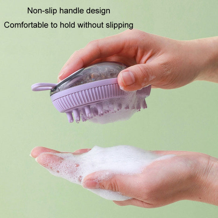 Dog cleaning supplies Refillable shower gel Type Cat Dog massage bath brush, Style: Fine tip (Purple)
