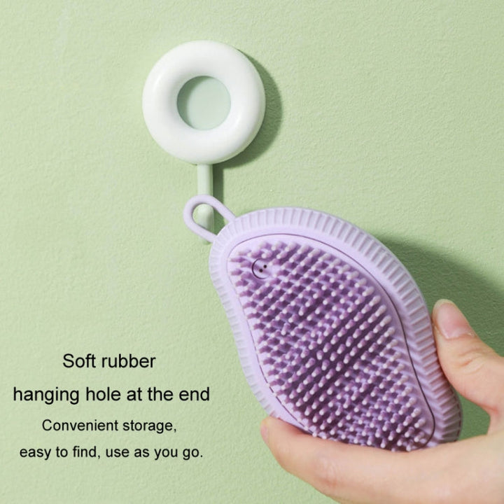 Dog Cleaning Supplies Refillable Shower Gel Type Cats Dog Massage Bath Brush, Style: Thick End (Blue)