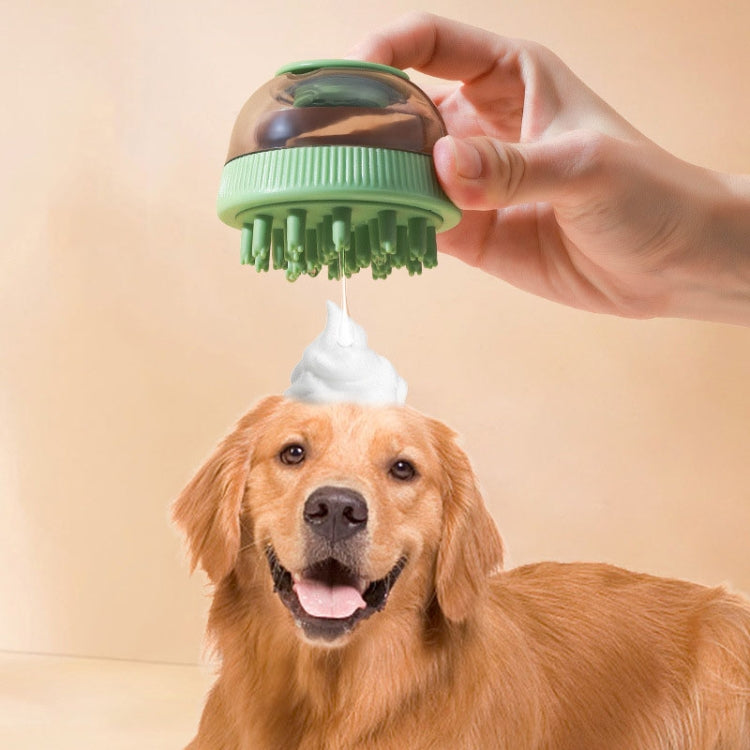 Pet Cleaning Supplies Capsule Refillable Shower Gel Type Cat Dog Bath Massage Brush (Blue)