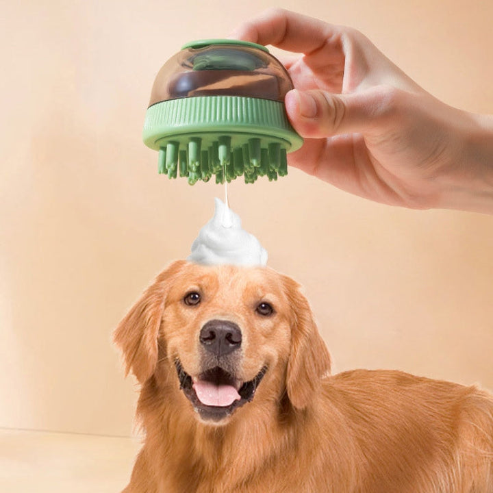 Pet Cleaning Supplies Capsule Refillable Shower Gel Type Cat Dog Bath Massage Brush (Blue)