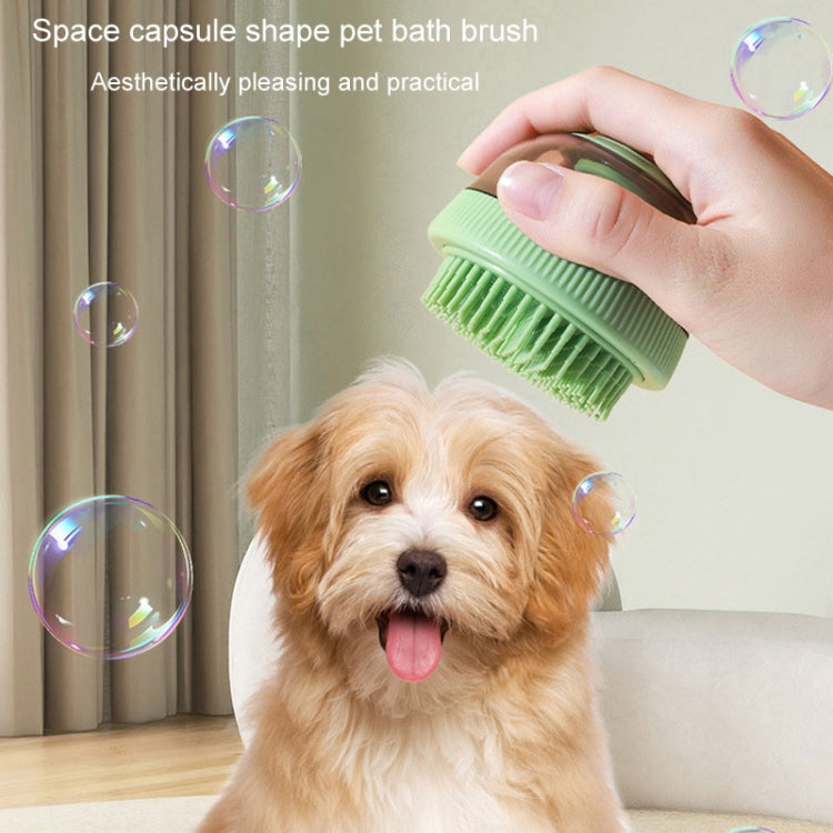 Pet Cleaning Supplies Capsule Refillable Shower Gel Type Cat Dog Bath Massage Brush (Blue)